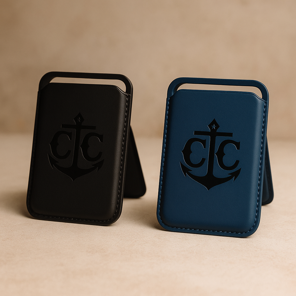 Magnetic Leather Phone Stand & Wallet – Custom Engraving Available
