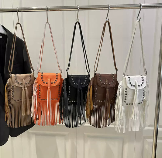 Fringe Studded Crossbody Bag – Western Boho Style Purse