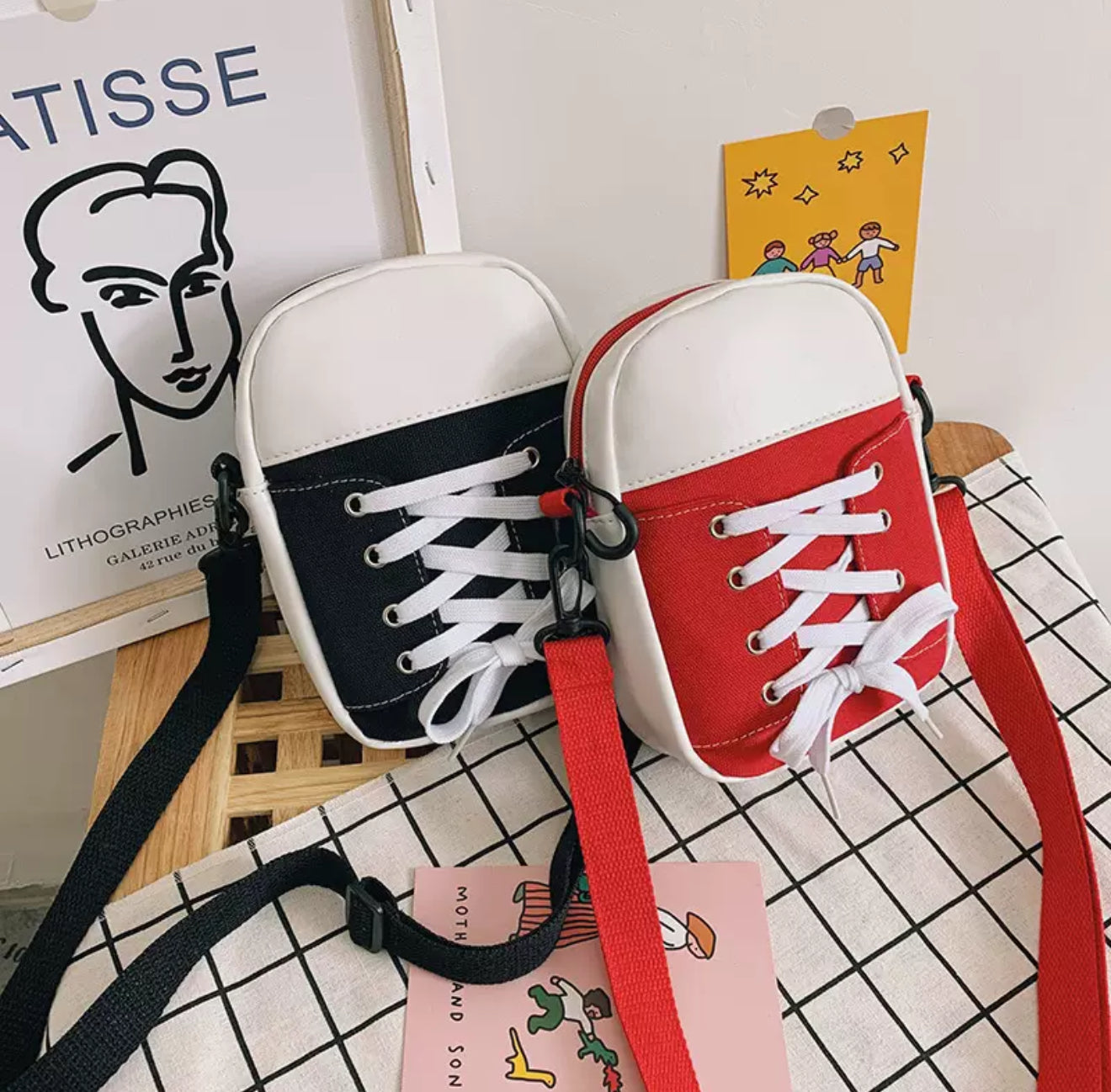 Sneaker Style Crossbody Bag – Casual Mini Shoulder Purse (4 Colors)