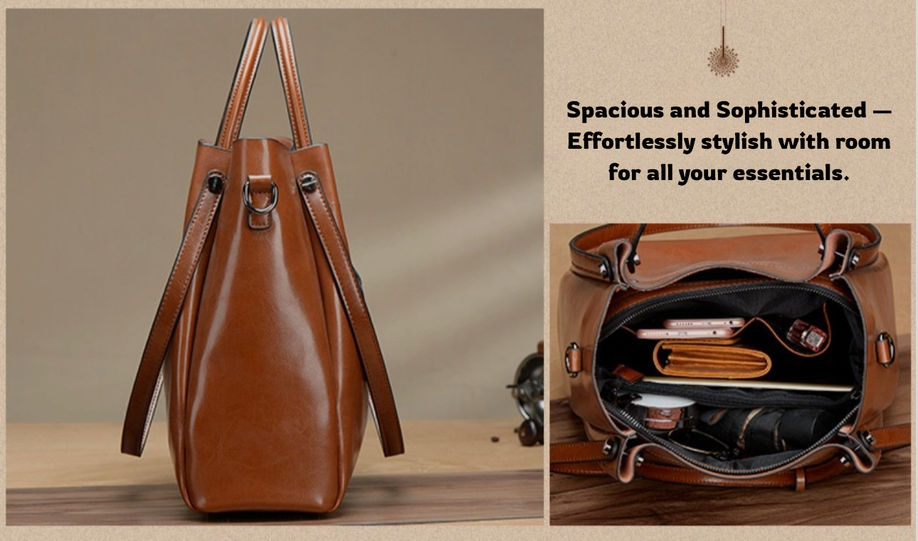 Elegant Elephant Legacy Tote – Premium Oil-Waxed Leather Handbag