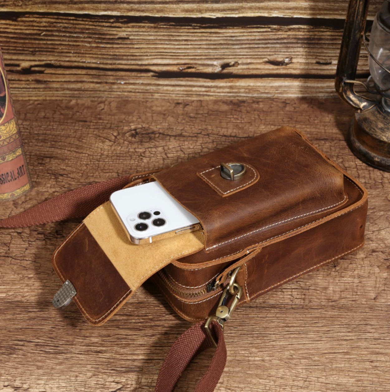 Vintage Genuine Leather Crossbody Bag – Code & Copper™ Everyday Carry