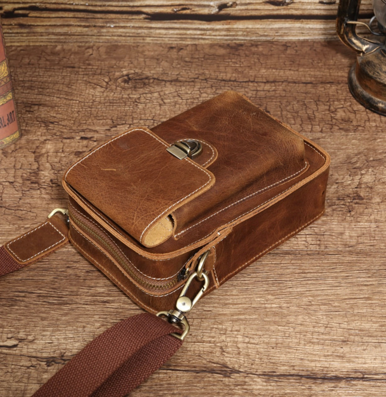 Vintage Genuine Leather Crossbody Bag – Code & Copper™ Everyday Carry