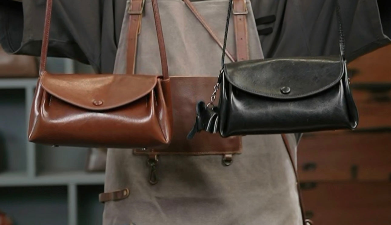 Elegant Elephant™ Leather Shoulder Bag with Charm