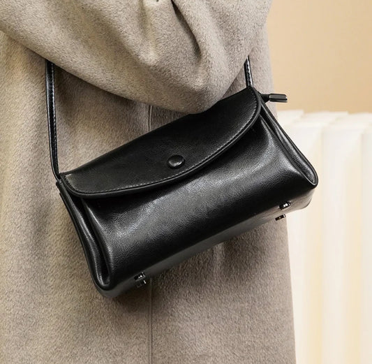 Elegant Elephant™ Leather Shoulder Bag with Charm