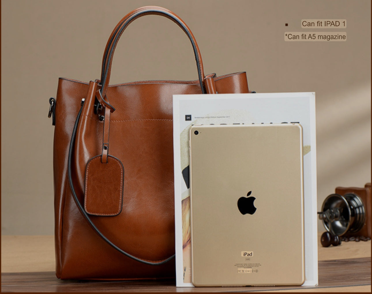 Elegant Elephant Legacy Tote – Premium Oil-Waxed Leather Handbag