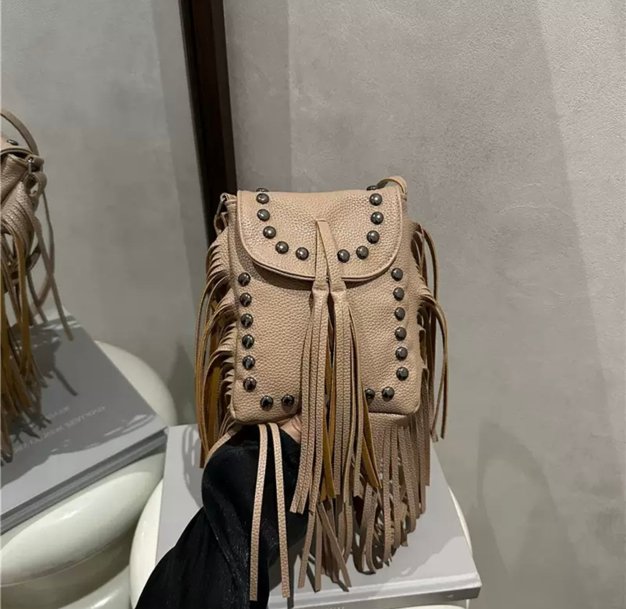 Fringe Studded Crossbody Bag – Western Boho Style Purse