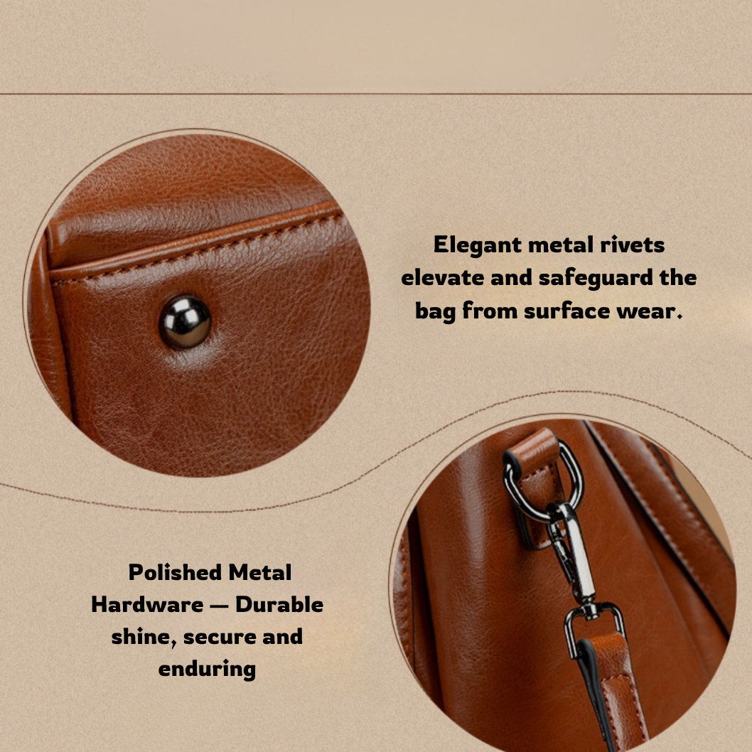 Elegant Elephant Legacy Tote – Premium Oil-Waxed Leather Handbag